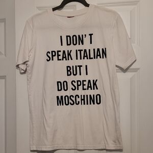Moschino- Inspired White Graphic T-Shirt for Women